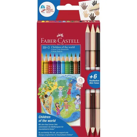 Faber-Castell Colour Grip Children of the world Buntstift dreikant 10+3