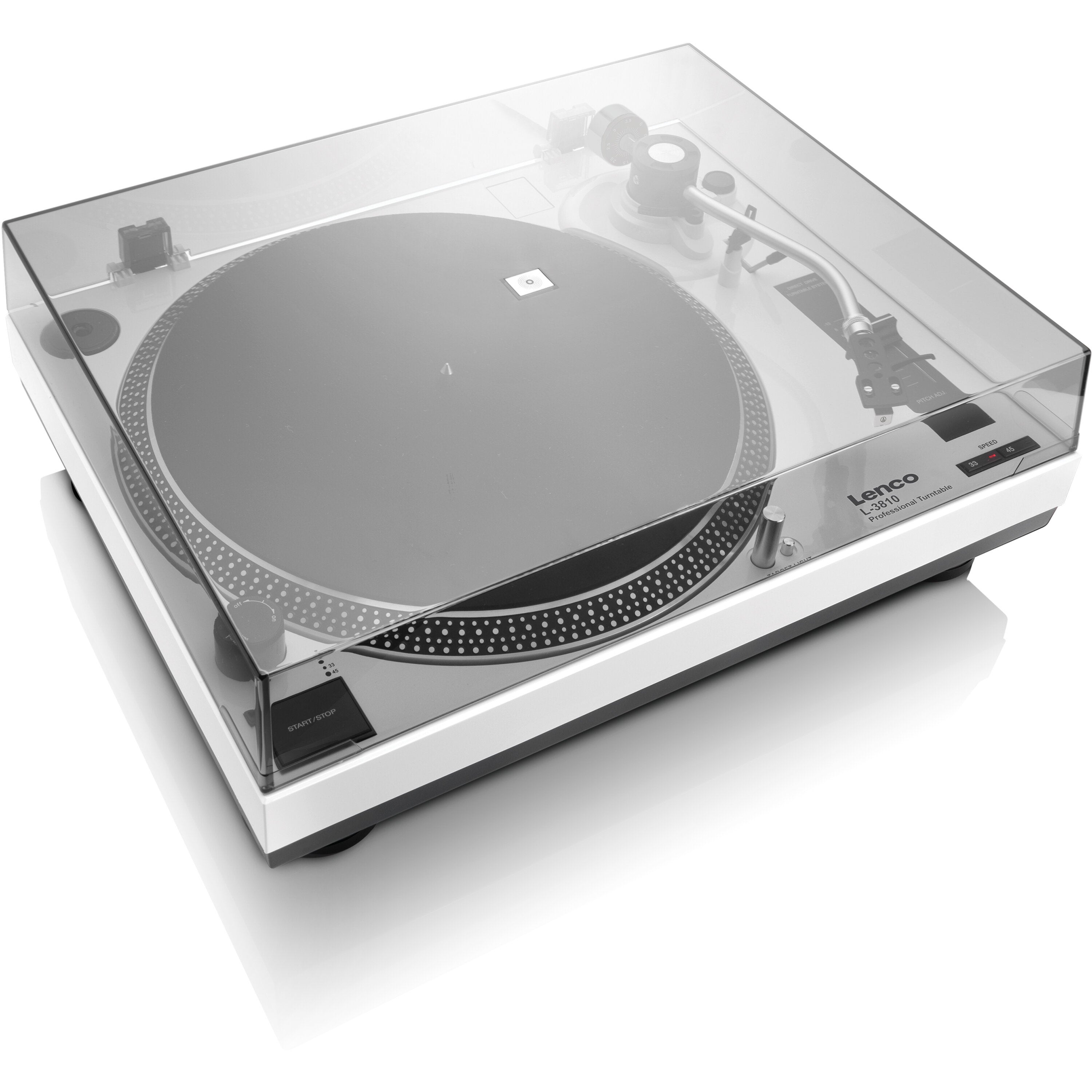 Lenco L-3810WH direct-drive draaitafel met USB/PC encoding
