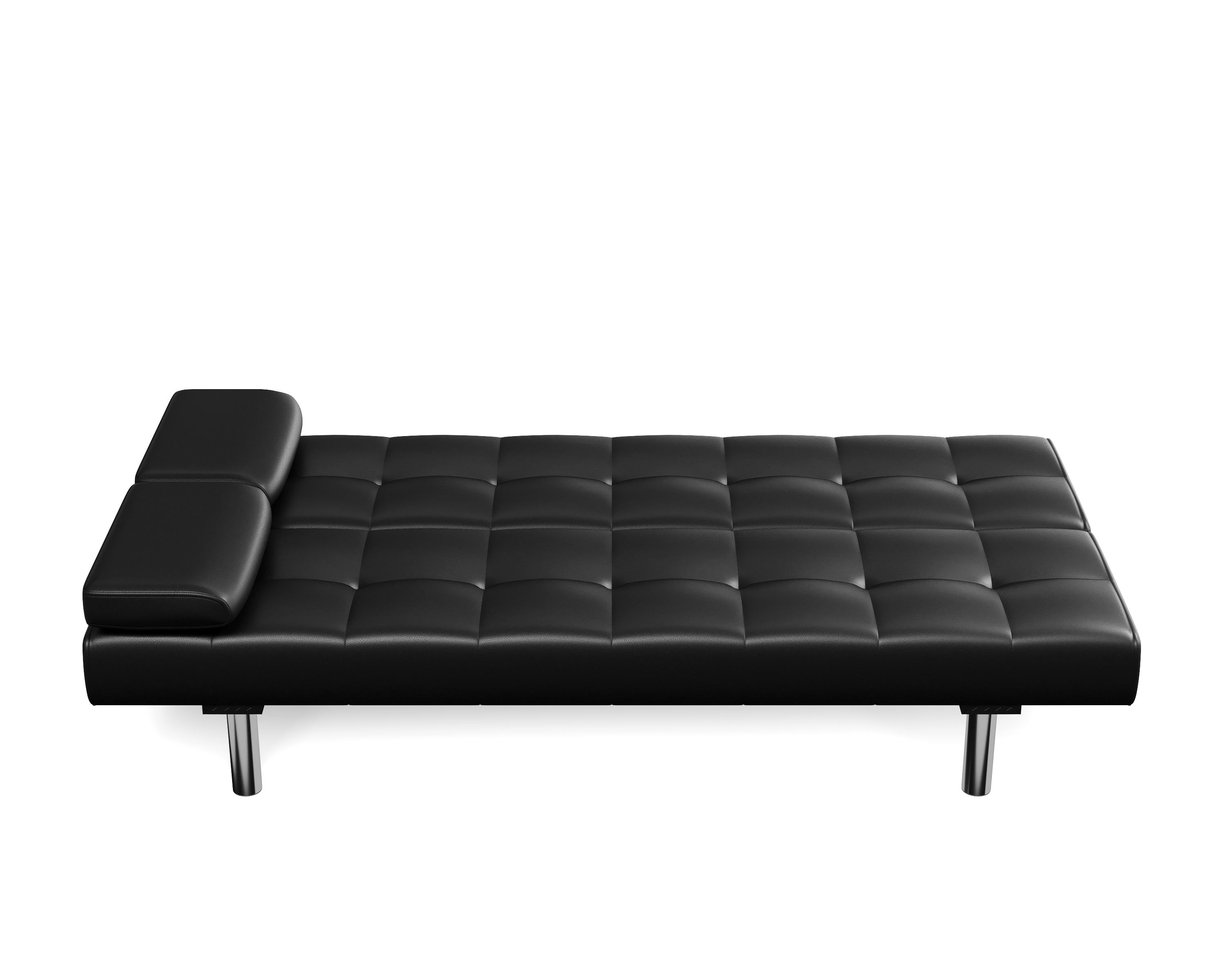 Schlafsofa Leder LENNY schwarz