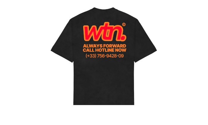 wtn. Hotline T-Shirt Washed Black