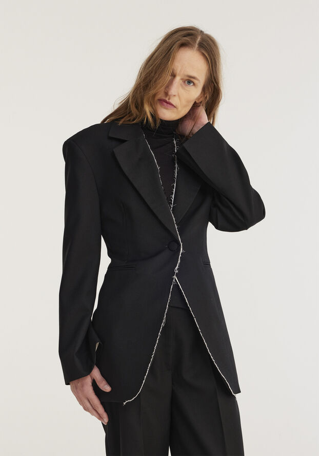 Rohe Raw edge waisted blazer Noir