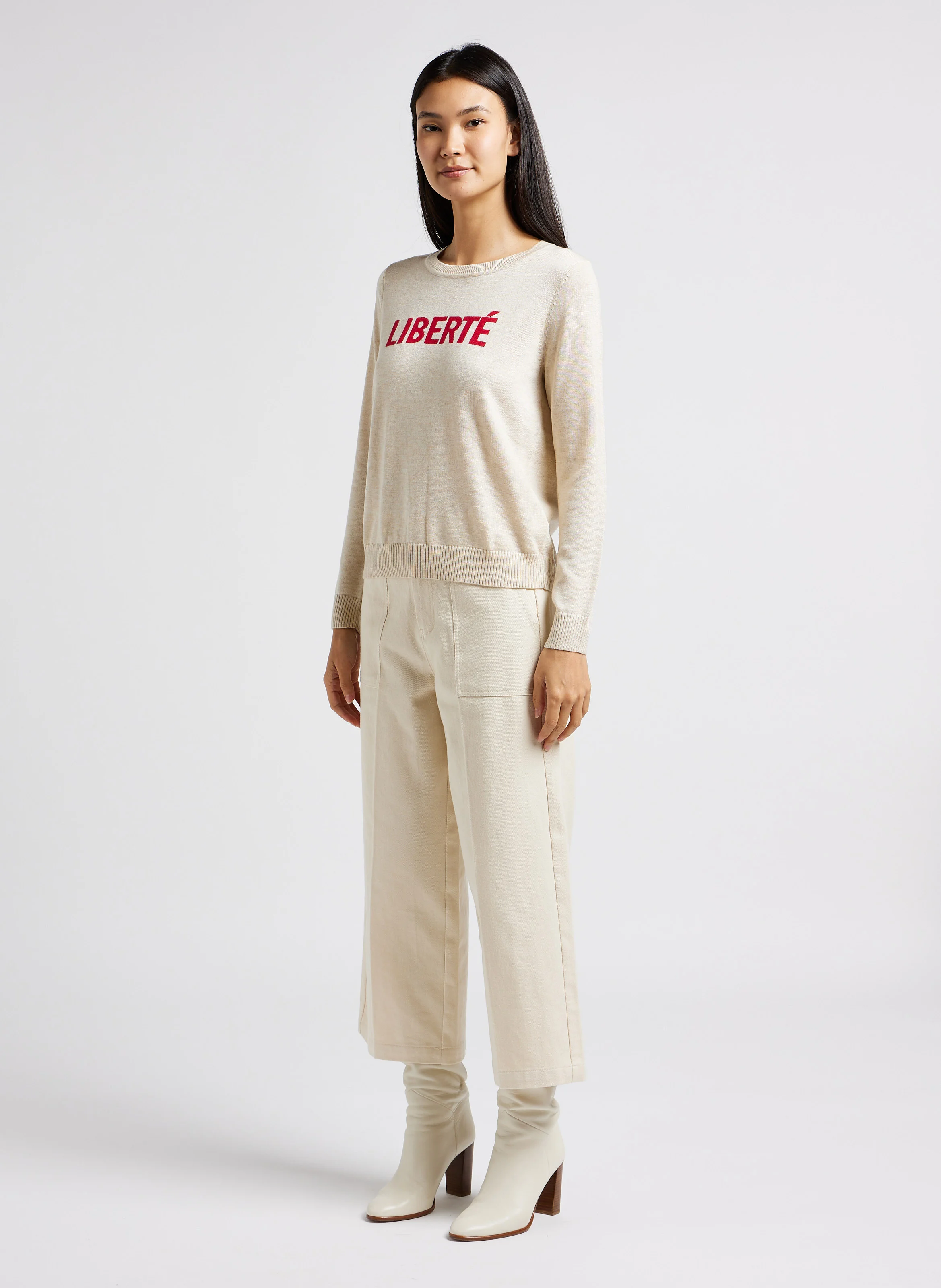 LEOPOLD - Pantacourt taille mi-haute en coton | Beige