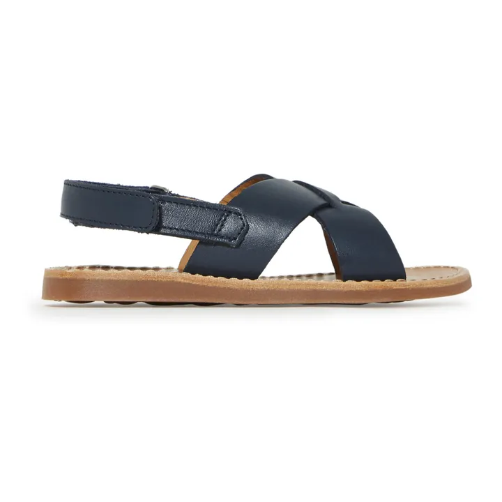 Pom d'Api Sandales Plage Stitch Cross | Bleu marine