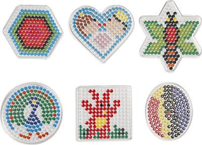 Perleplade - Oval Hjerte Hexagon Cirkel Firkant Stjerne - 6 Stk