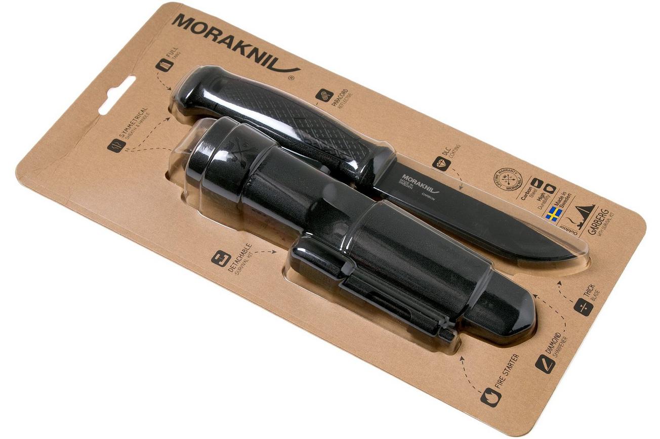 Mora Garberg Black Carbon bushcraftmes 13915 Polymeer schede met survival kit