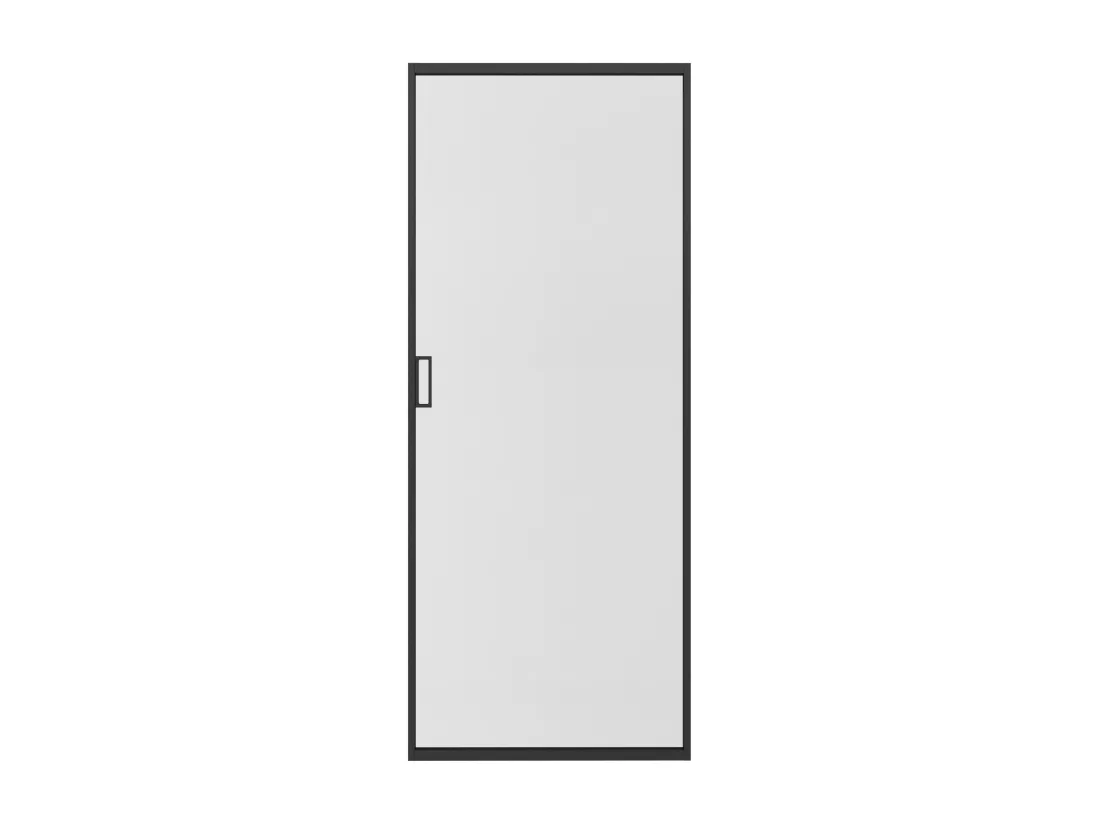 Porte coulissante double avec système à galandage - aluminium et verre trempé dépoli - 2 x H205 x L93 cm - LINCI II