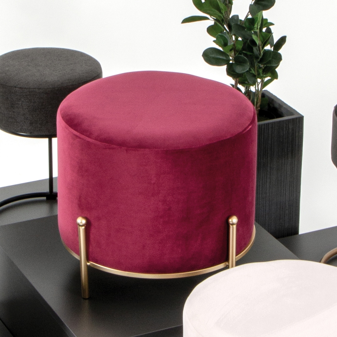 Hocker 48 x 48 cm rot/goldfarbig