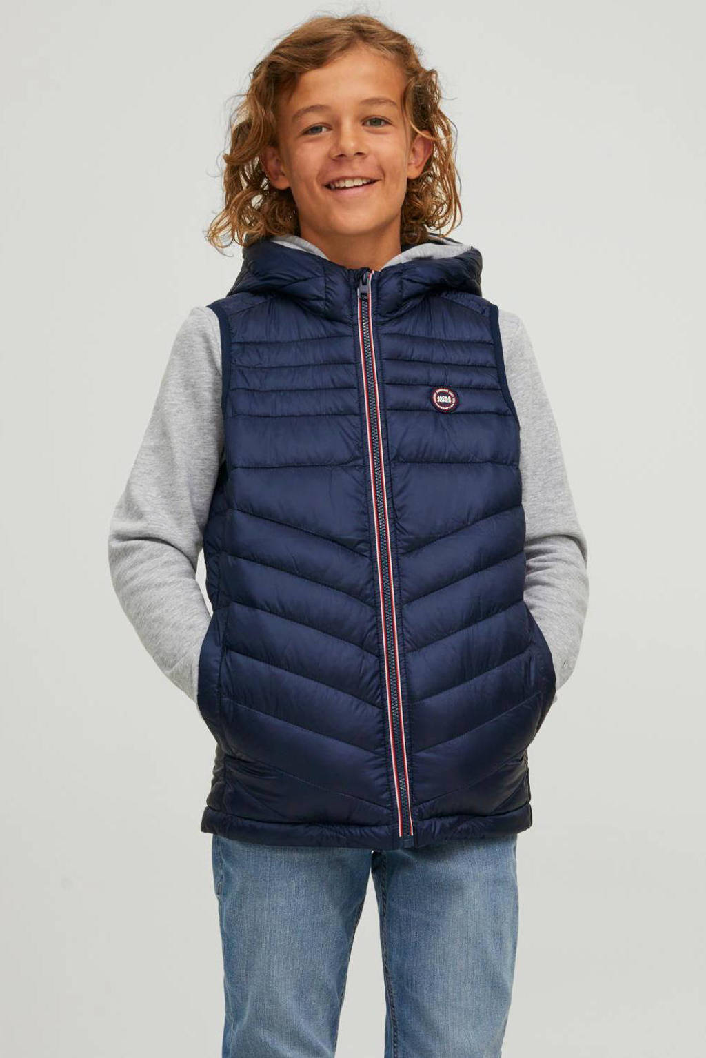 JACK & JONES bodywarmer JJEHERO met logo donkerblauw