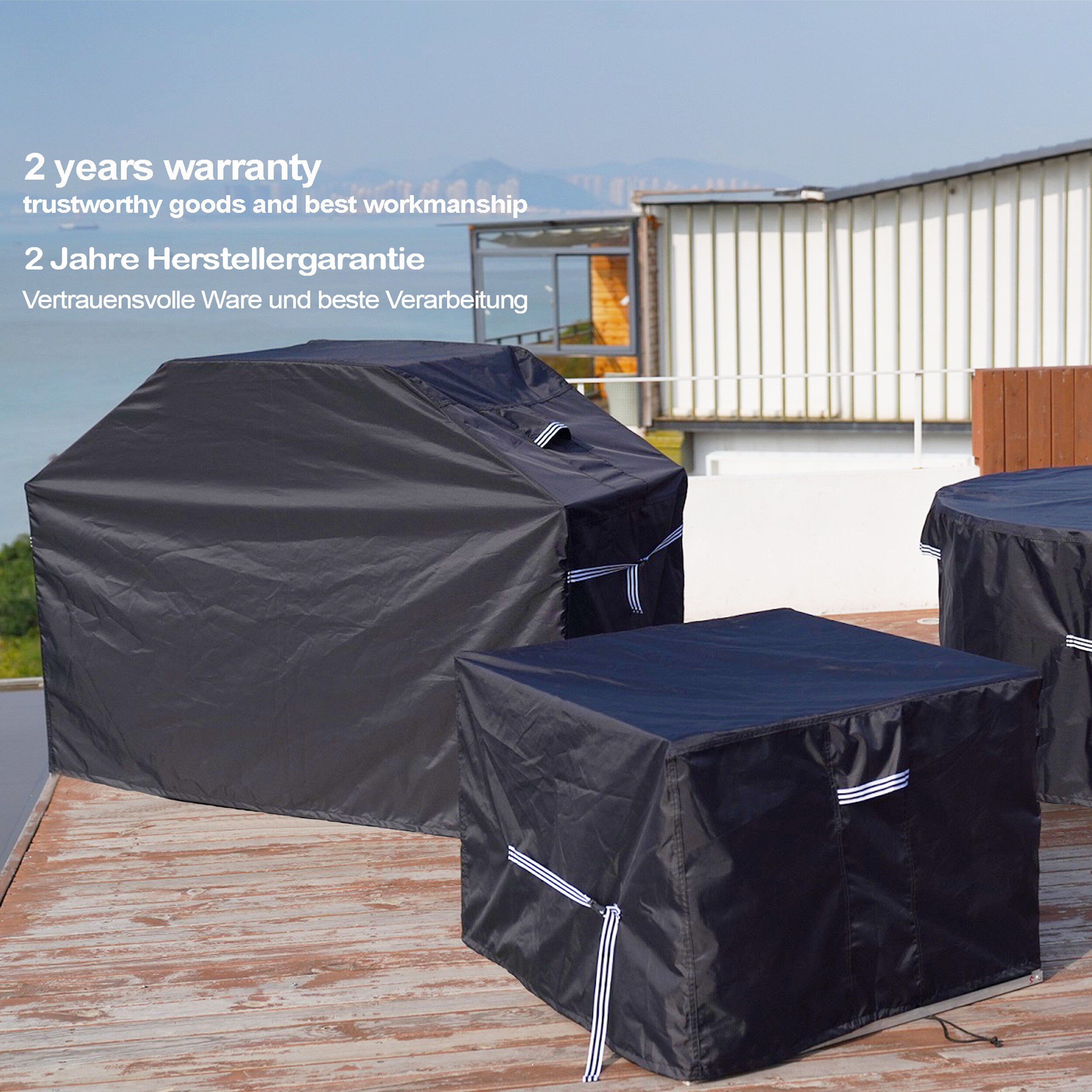 Grasekamp Black Premium Hollywoodschaukelhülle180/210x145x210cm / swing cover /atmungsaktiv / breathable