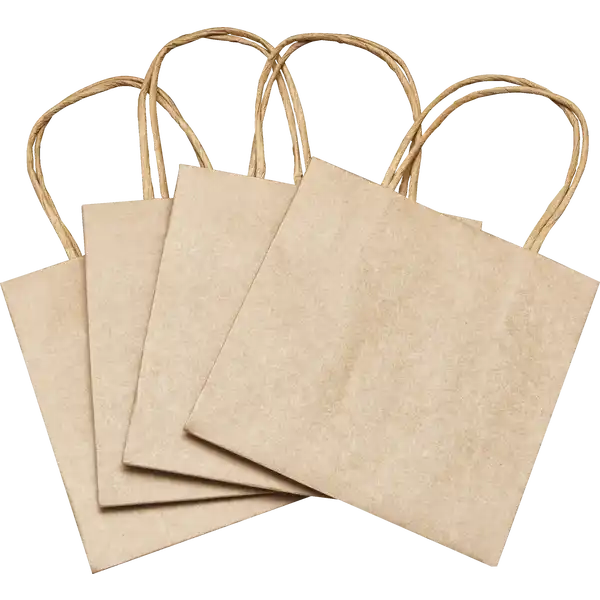 4er Sets Kraftpapier-Tüten weiß / braun (GJ)