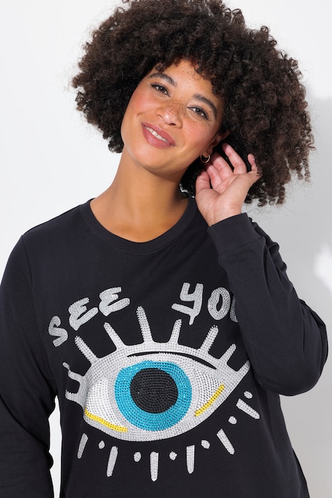 Sweatshirt, verziertes Augen-Motiv