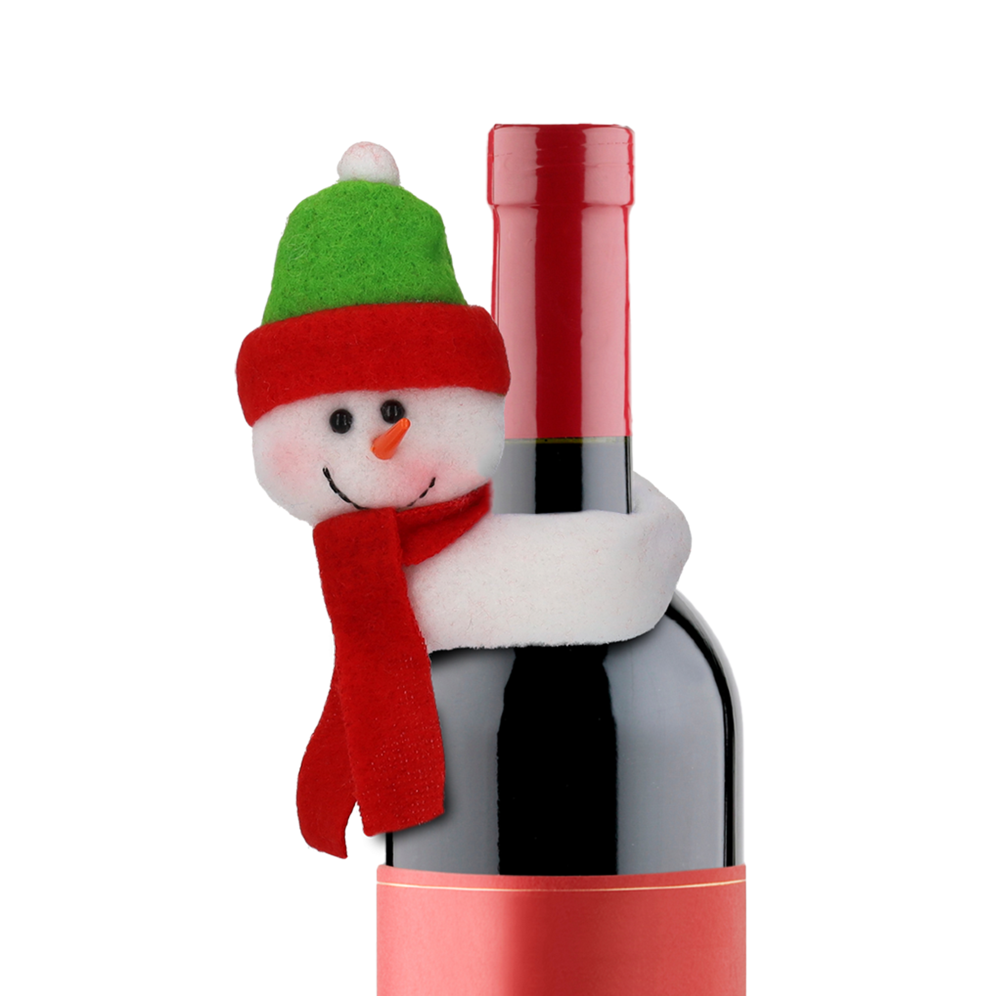 (3er Set) Weinglas Sektglas Weihnachtskostüm Christmas Deko - Schneemann