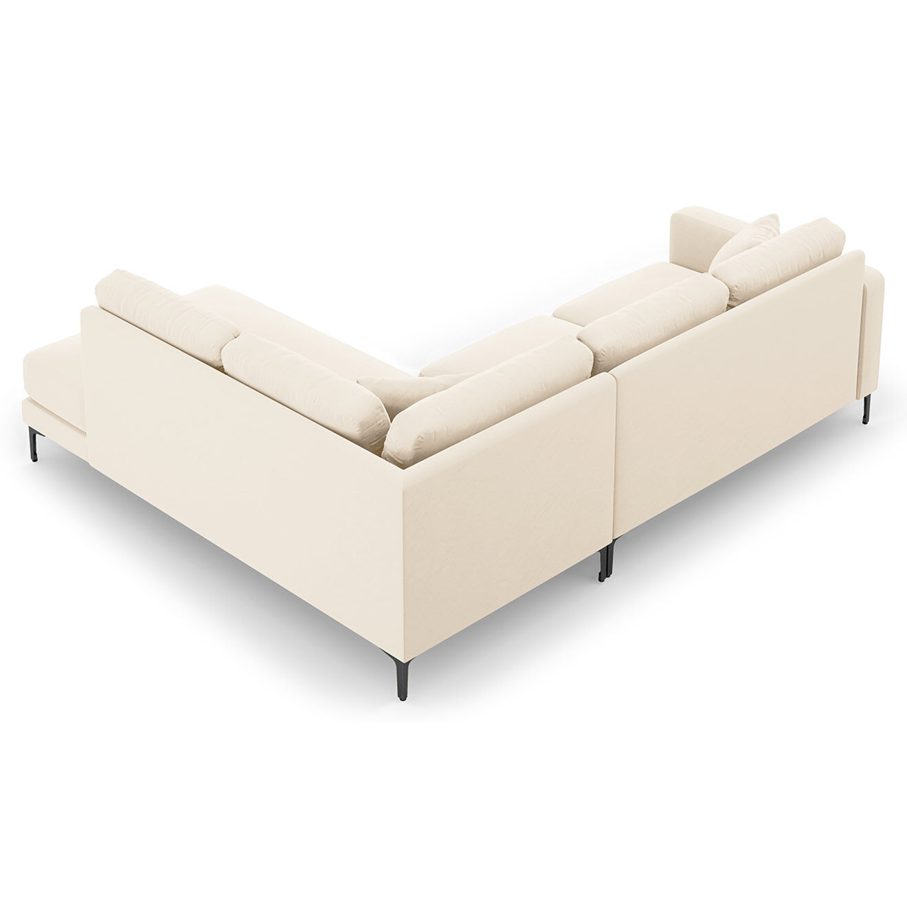 Mazzini Sofas Canapé d'angle Droit Velours Venus 5 Places beige clair - 254x185x90 cm