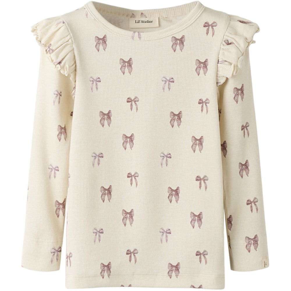 Køb Lil'Atelier Turtledove Bow Nmfgavo Eko Ls Slim Top Lil Noos