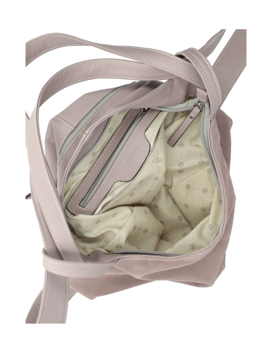 Veloursleder Hobo Bag