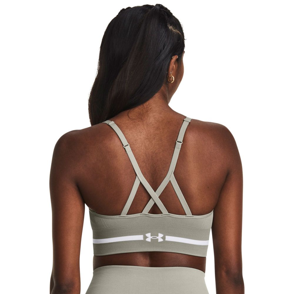 Under Armour SEAMLESS LOW LONG - Brassière Femme vert