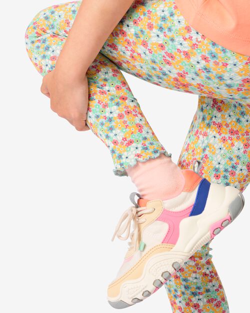 legging côtelé à fleurs pour enfants multi
