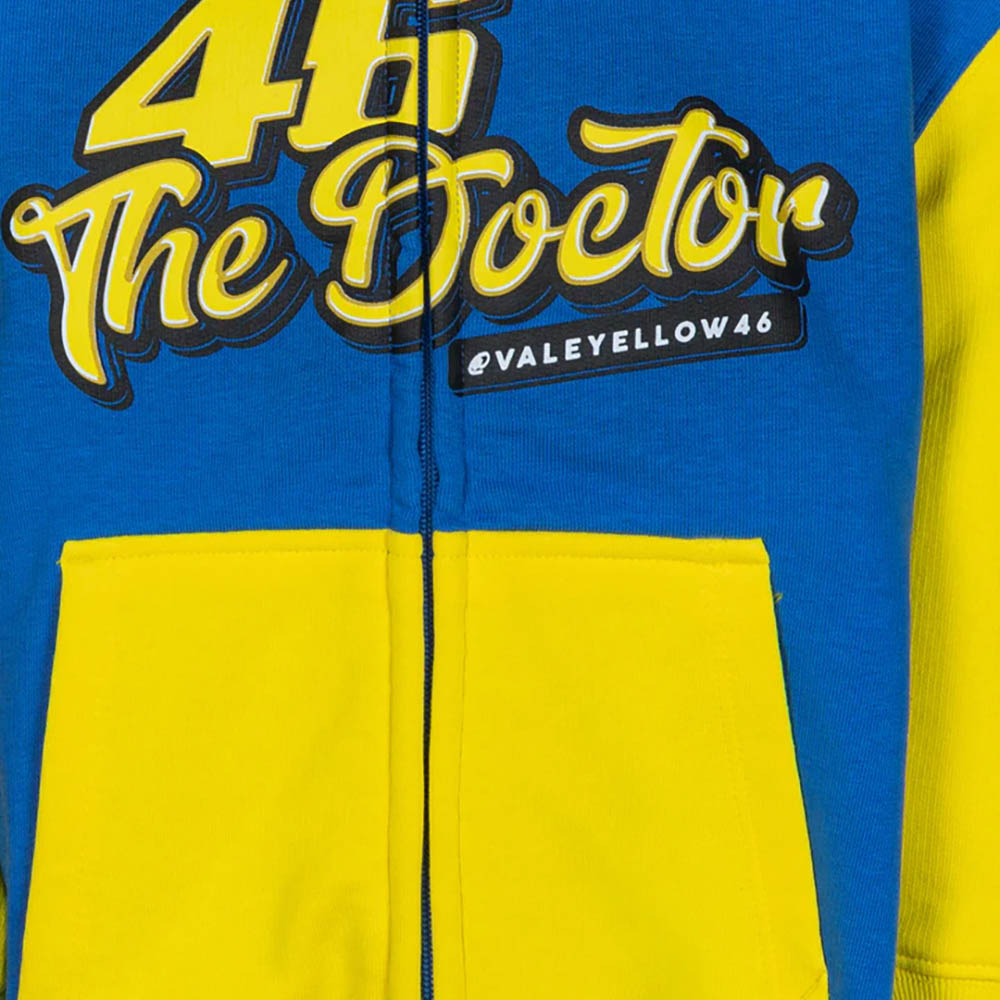 VR46 - Sweat zippé enfant 46 The Doctor Bleu / Jaune