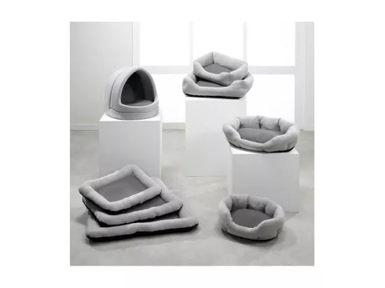 Panier rectangle pour animaux - Gris - L70 x l 58 x H 15 cm