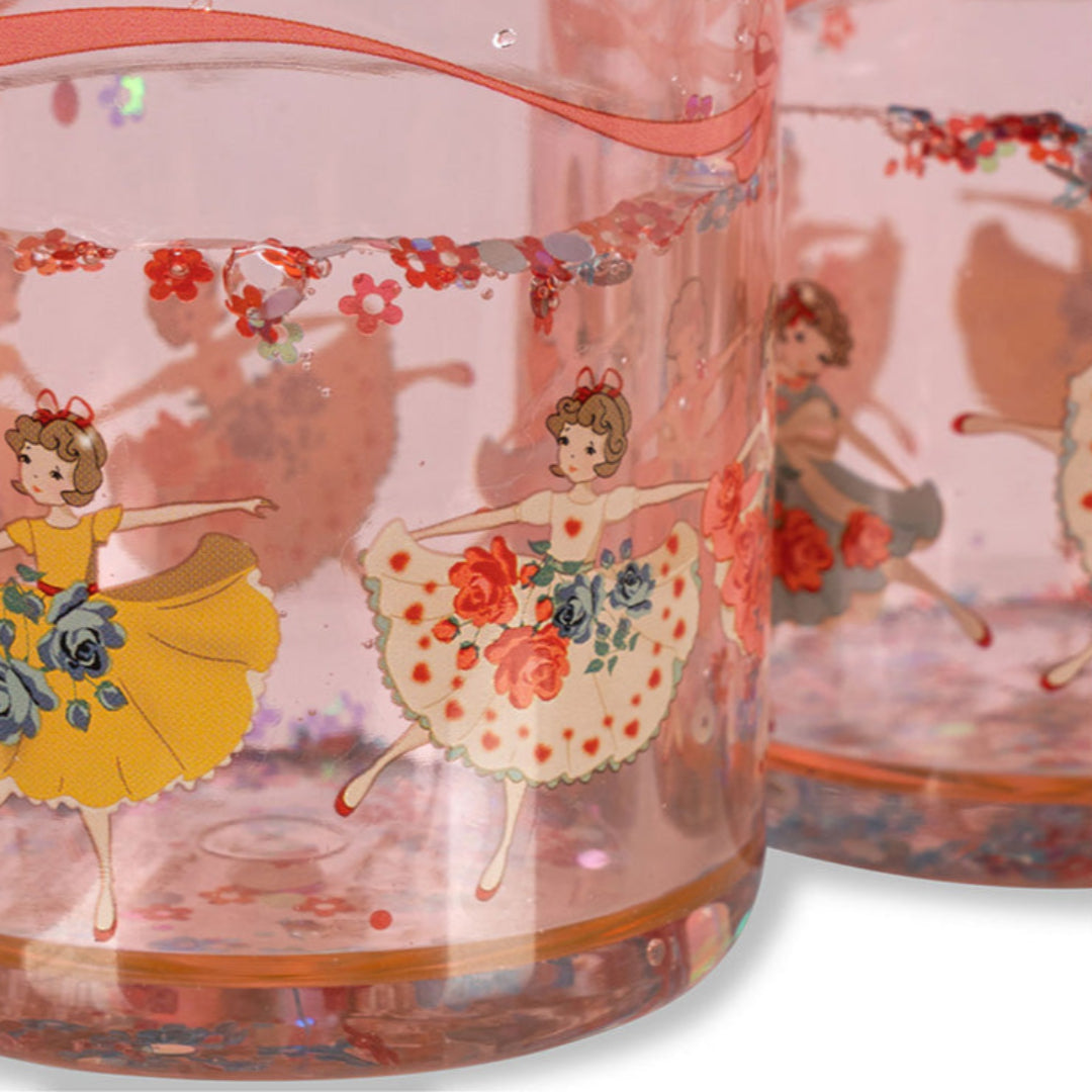 konges sløjd kinderbekers met glitter tip toe twinkle - roze - 2st
