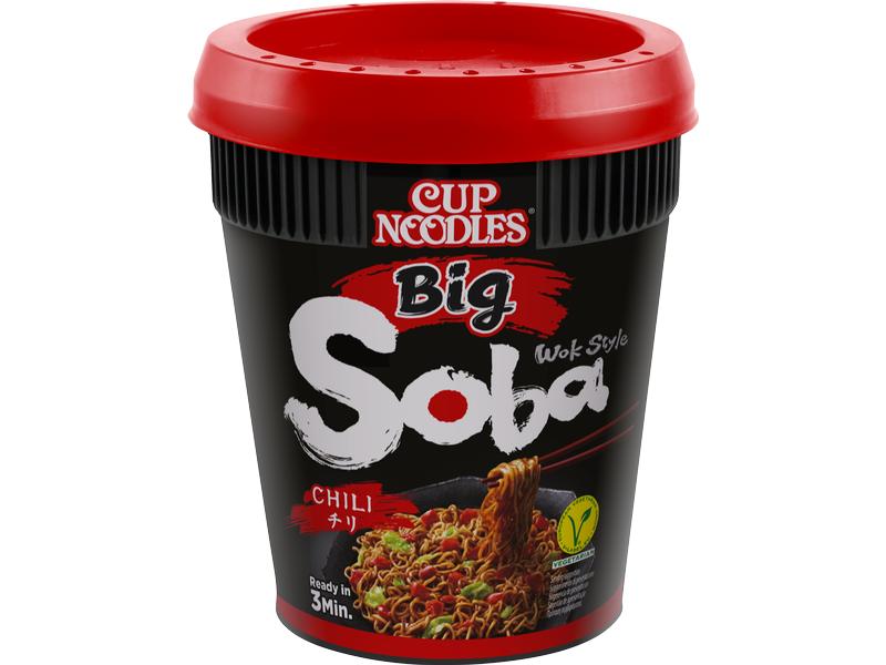 Nissin Food Soba Big Cup Chili 115 g Instant-Weizennudeln mit Chili-Würzsauce