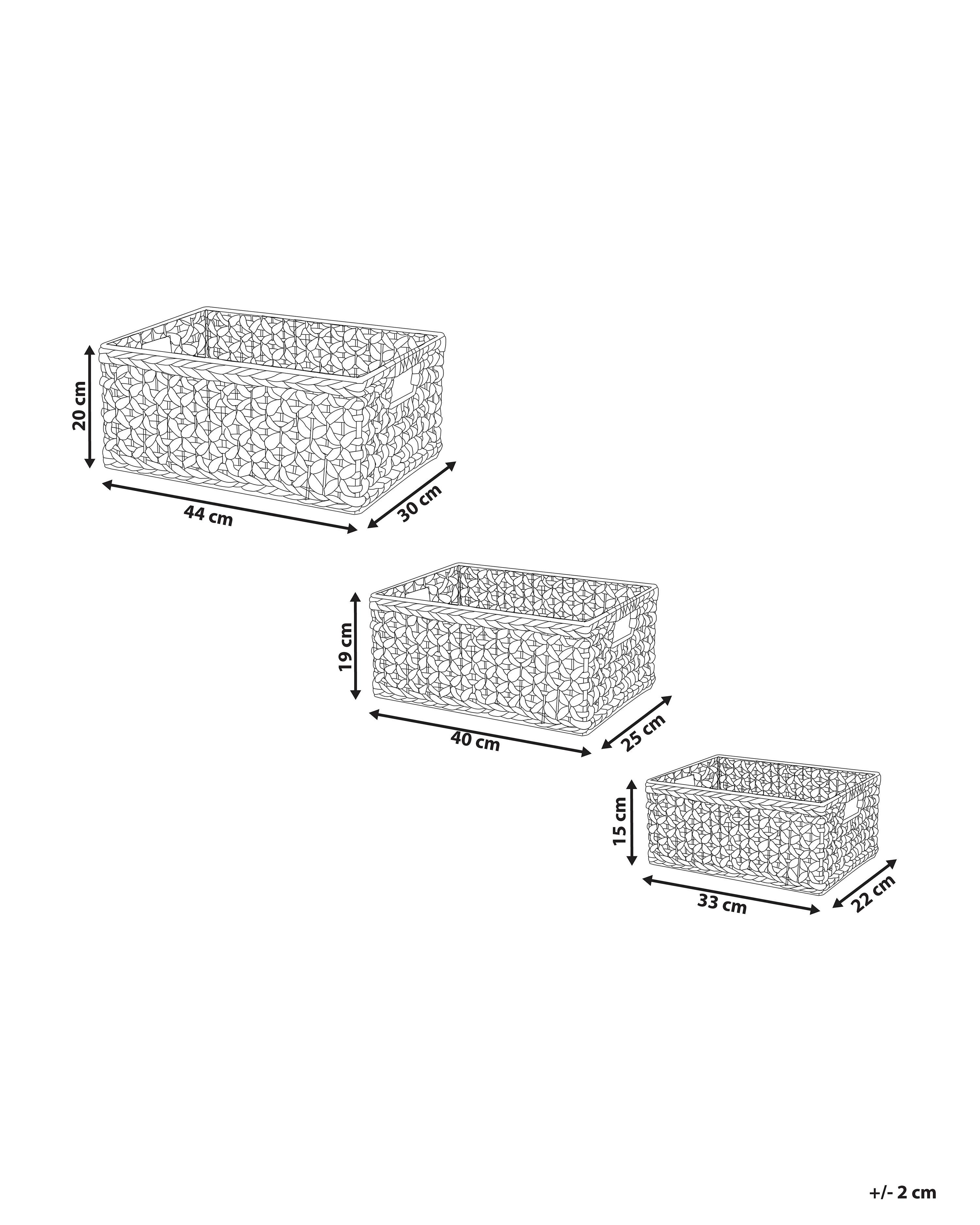 Set van 3 manden MINNOW Wicker Natuurlijk