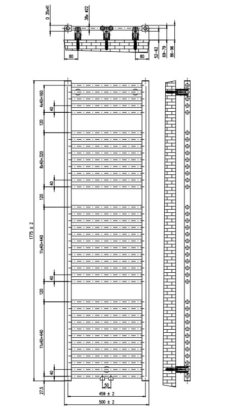 Plieger Palermo NXT designradiator midden-onder 50x177.5cm 868W mat wit