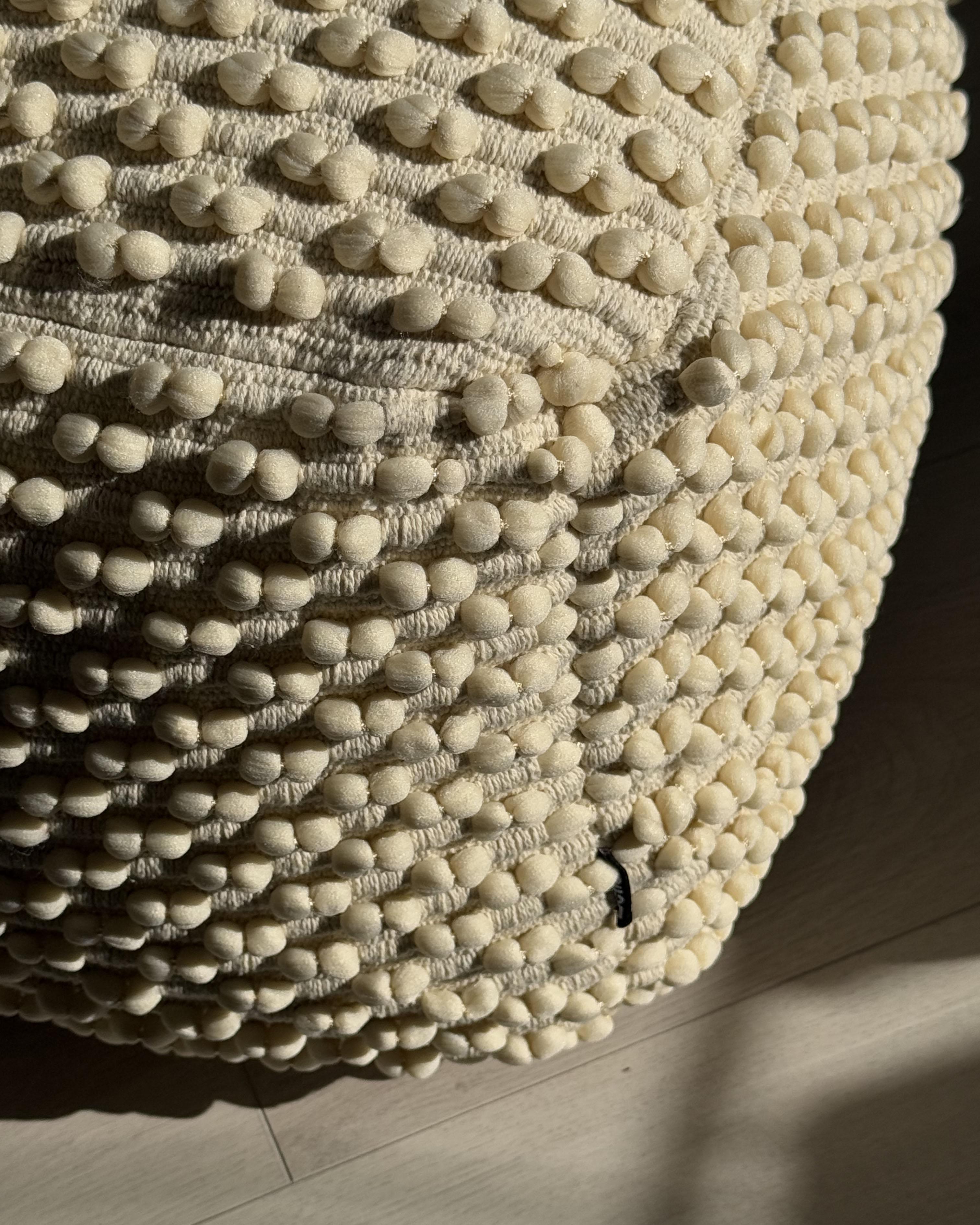Poef KINGRI Katoen Lichtbeige