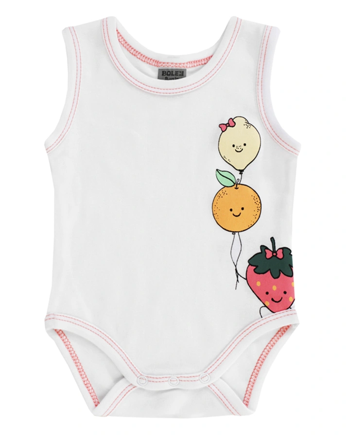 Träger-Body CRAZY FRUITS 3er-Pack in weiß/rosa
