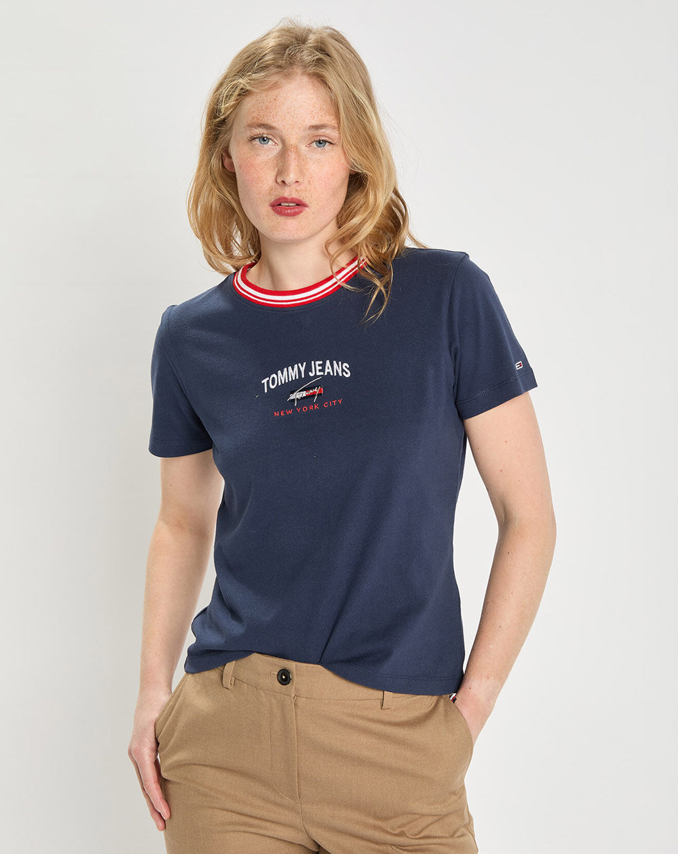 Tommy Jeans T-Shirt timeless script bleu marine