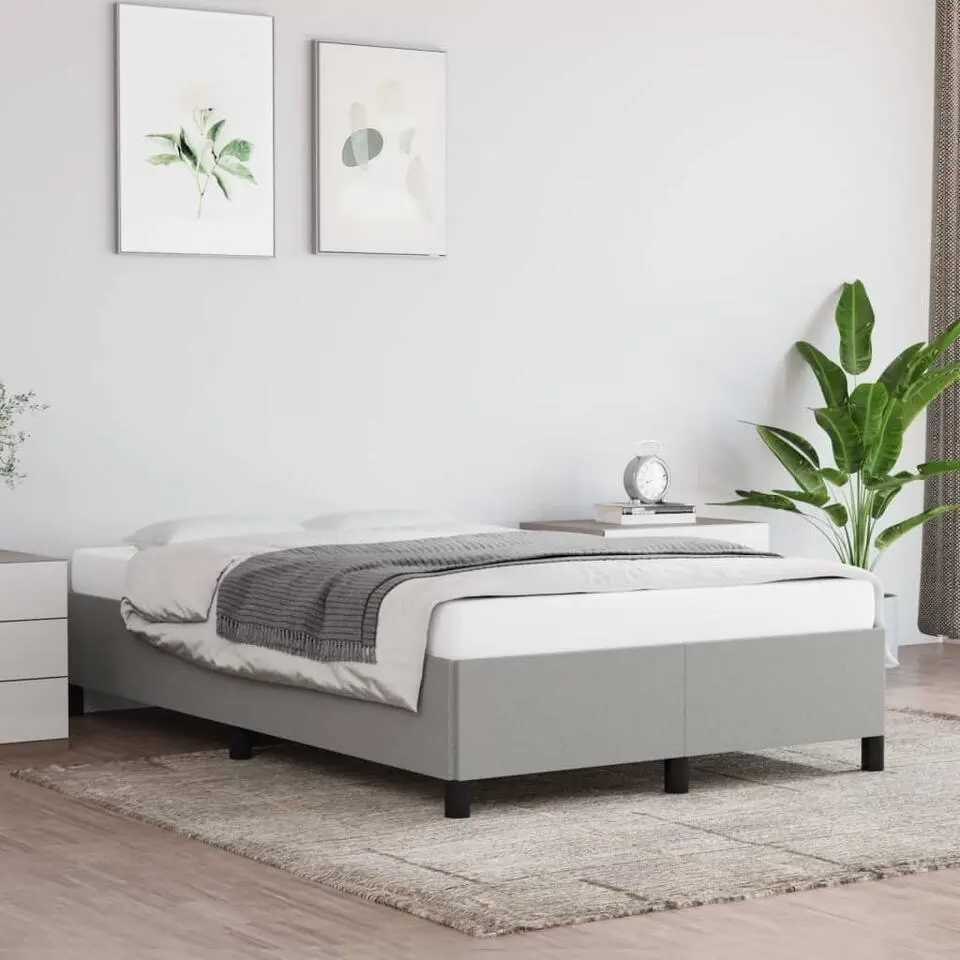 vidaXL - Bed frame zonder matras - Lichtgrijs - Stof - 120x200 cm
