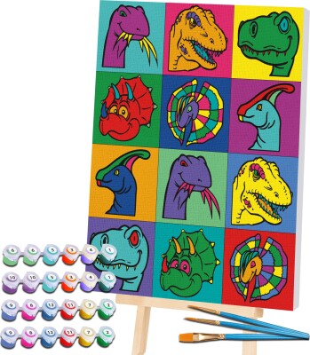 Mal Efter Tal - Lærred - Dinosaurus - 40X30 CM