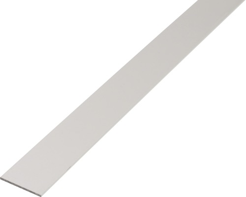 Platte staaf, aluminium, zilver geanodiseerd, 15x2 mm, 2,6 m