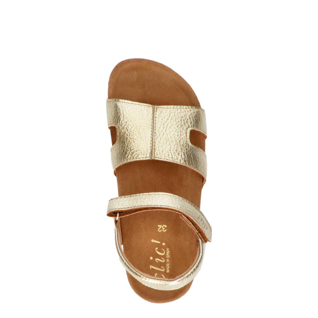 Clic! leren sandalen goud
