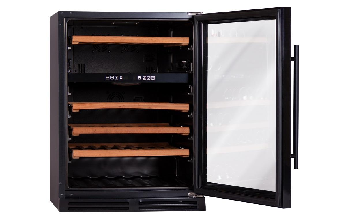 Weinklimaschrank Bodega BWS83 Schwarz, Rechts<br>Freistehender Weinschrank