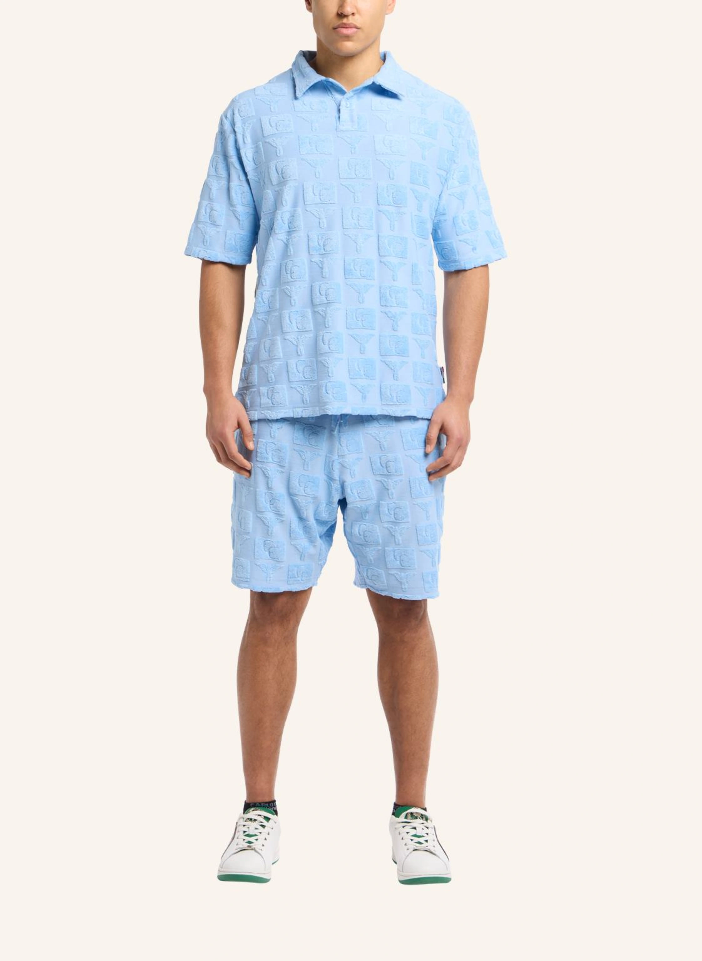 CARLO COLUCCI Oversize Poloshirt mit Frotteeinsätzen ECHNER