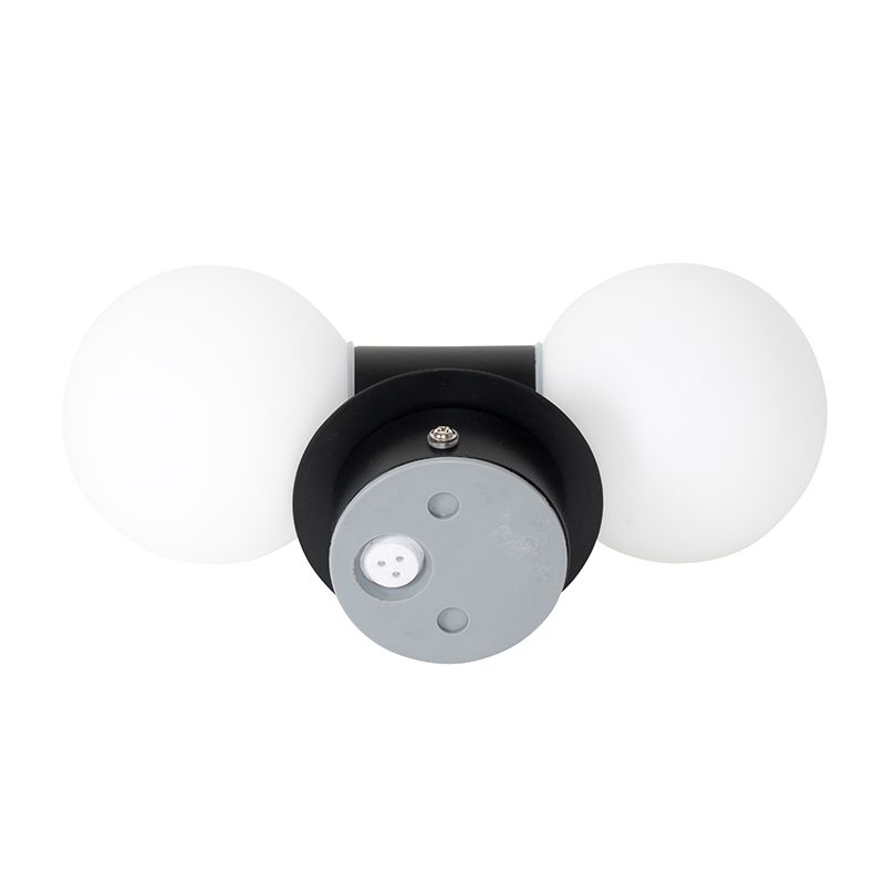 Moderne wandlamp zwart IP44 2-lichts - Cederic