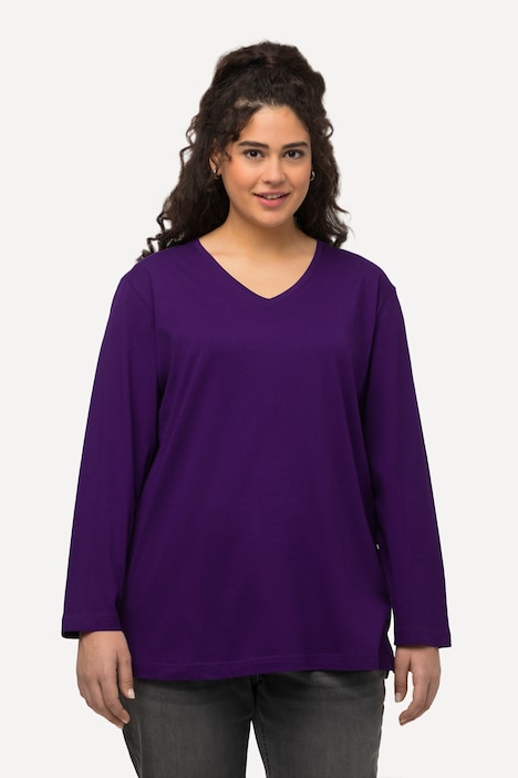 Shirt, V-Ausschnitt, Relaxed, Langarm