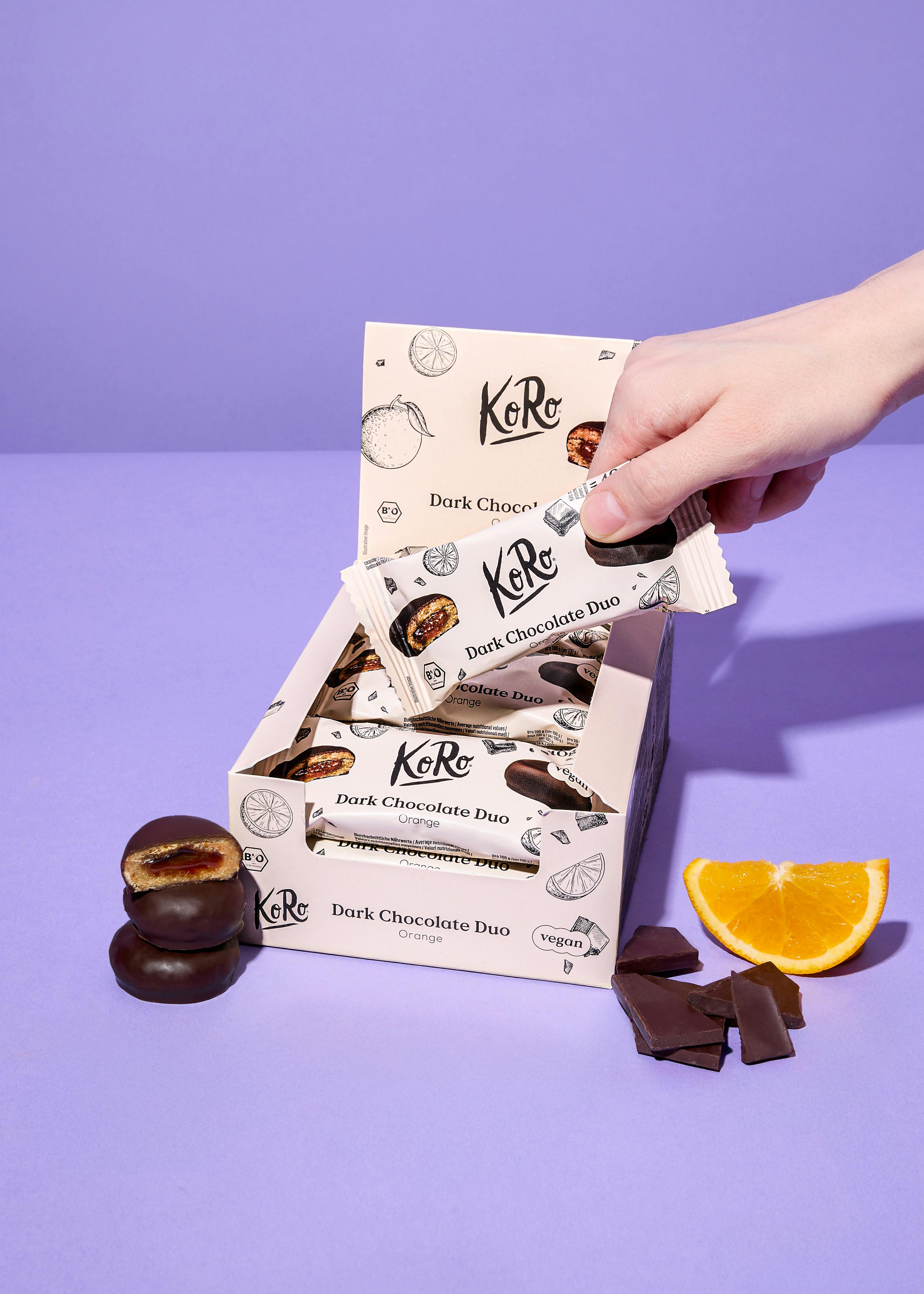 Bio Dark Chocolate Duo Orange 12 x 2 x 20 g