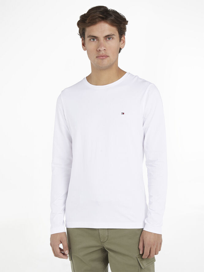 Tommy Hilfiger STRETCH SLIM FIT LONG SLEEVE TEE White