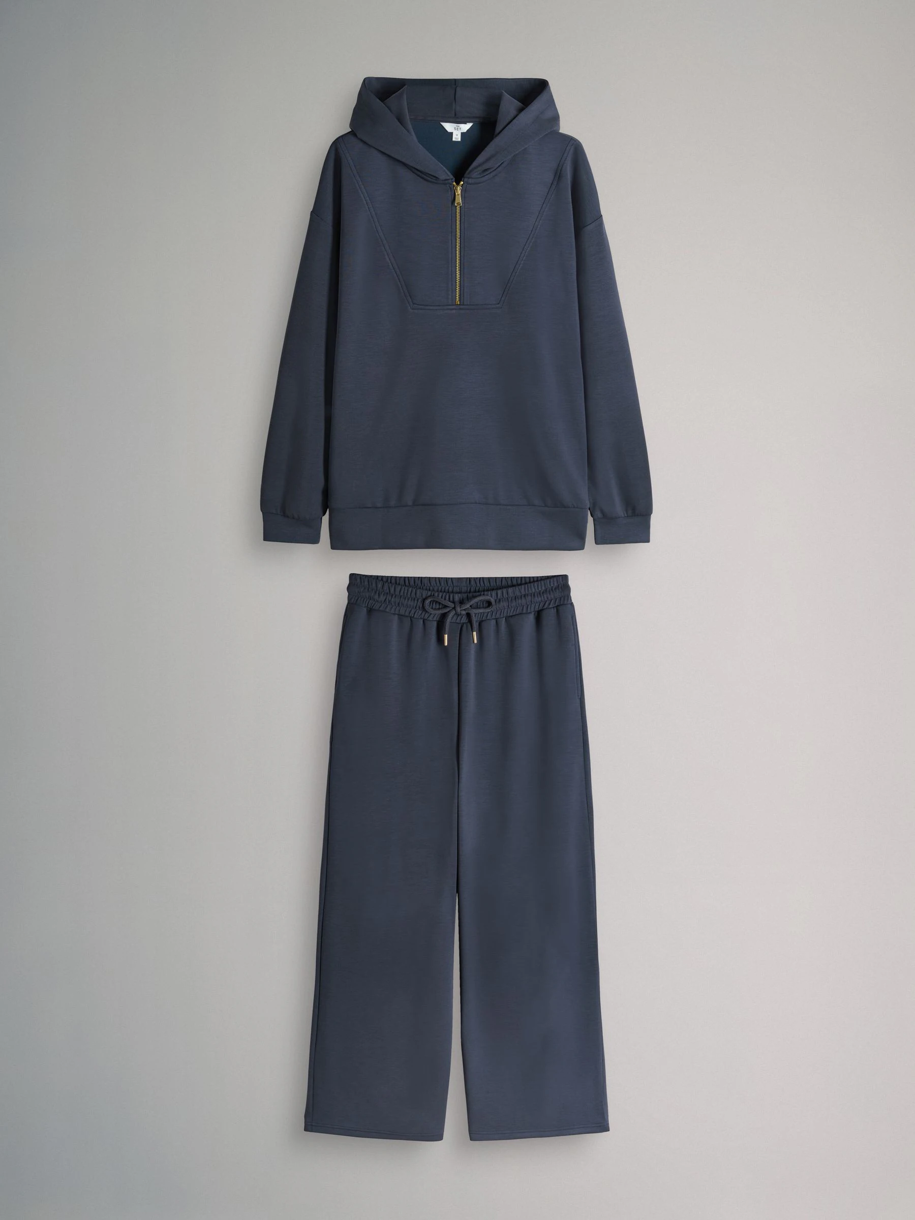 Marineblauw - The Set oversized modal Sweatshirt met ritssluiting en Joggingbroeken