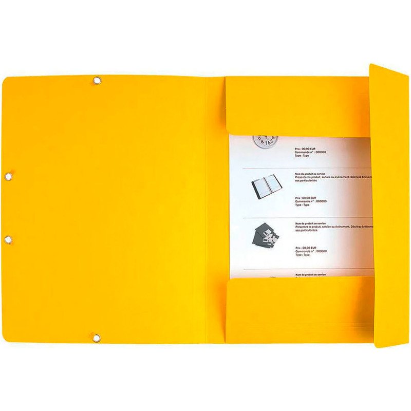 Chemise à élastique 3 rabats carte lustrée Exacompta 24 x 32 cm dos 2 cm couleurs assorties