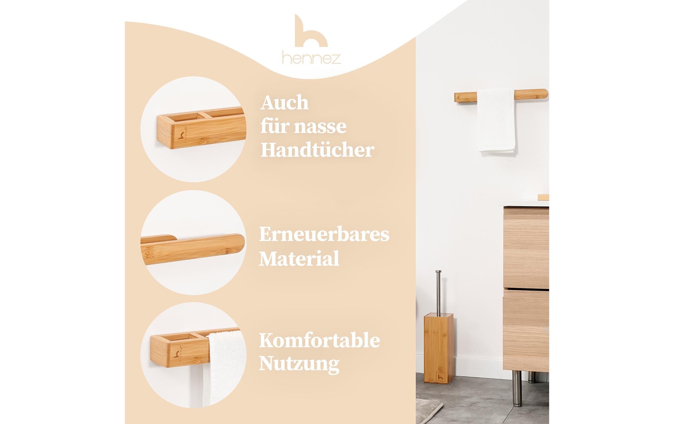 Handtuchhalter Max 39 cm, NaturalTuchhalter aus Bambus