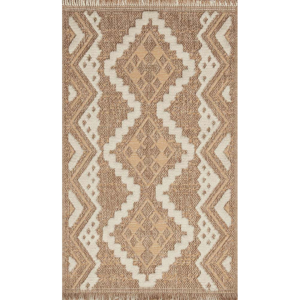 Tapis intérieur extérieur aspect jute jaune tulum 9054 90 x 67 cm