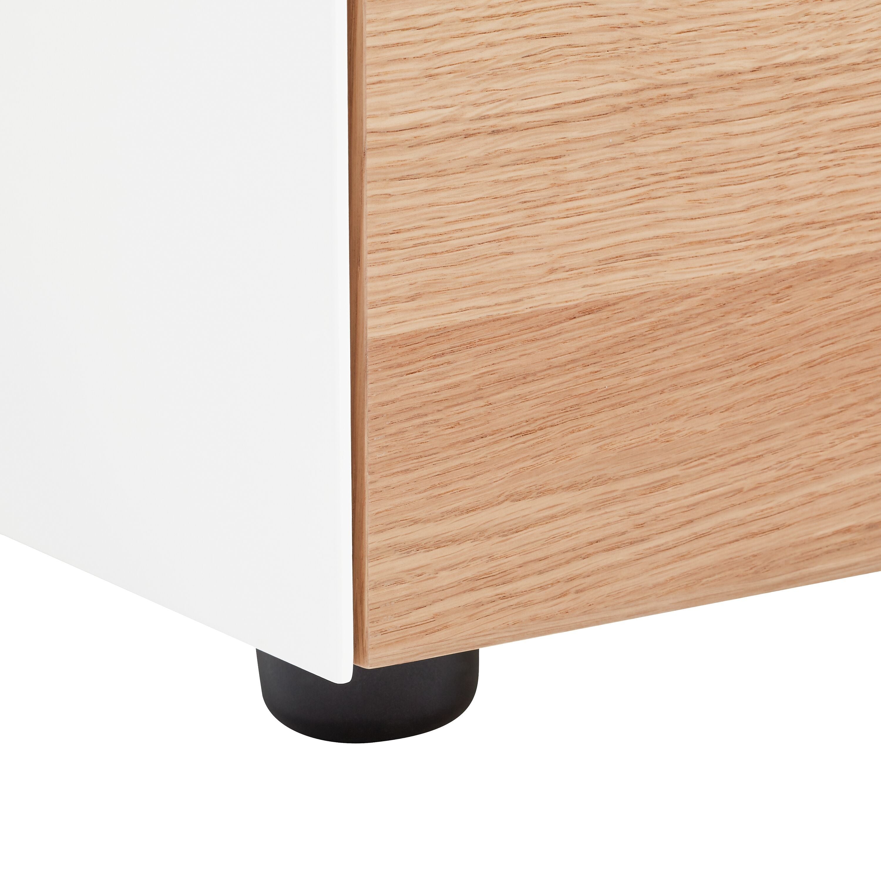 LUX Highboard - Weiss / Eiche / B: 100.0 cm x T: 46.0 cm x H: 111.5 cm