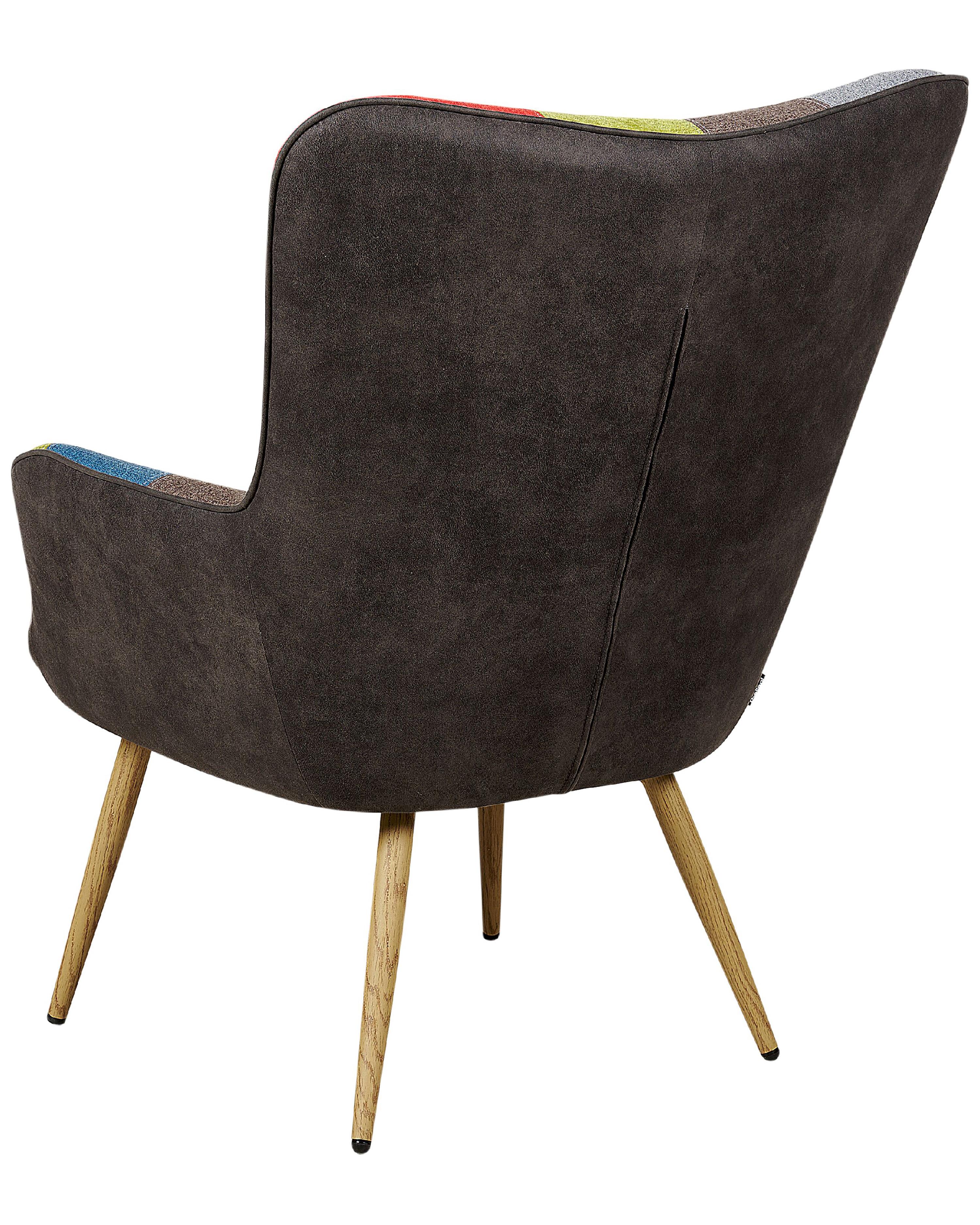 Oorfauteuil VEJLE met voetenbank Stof Meerkleurig