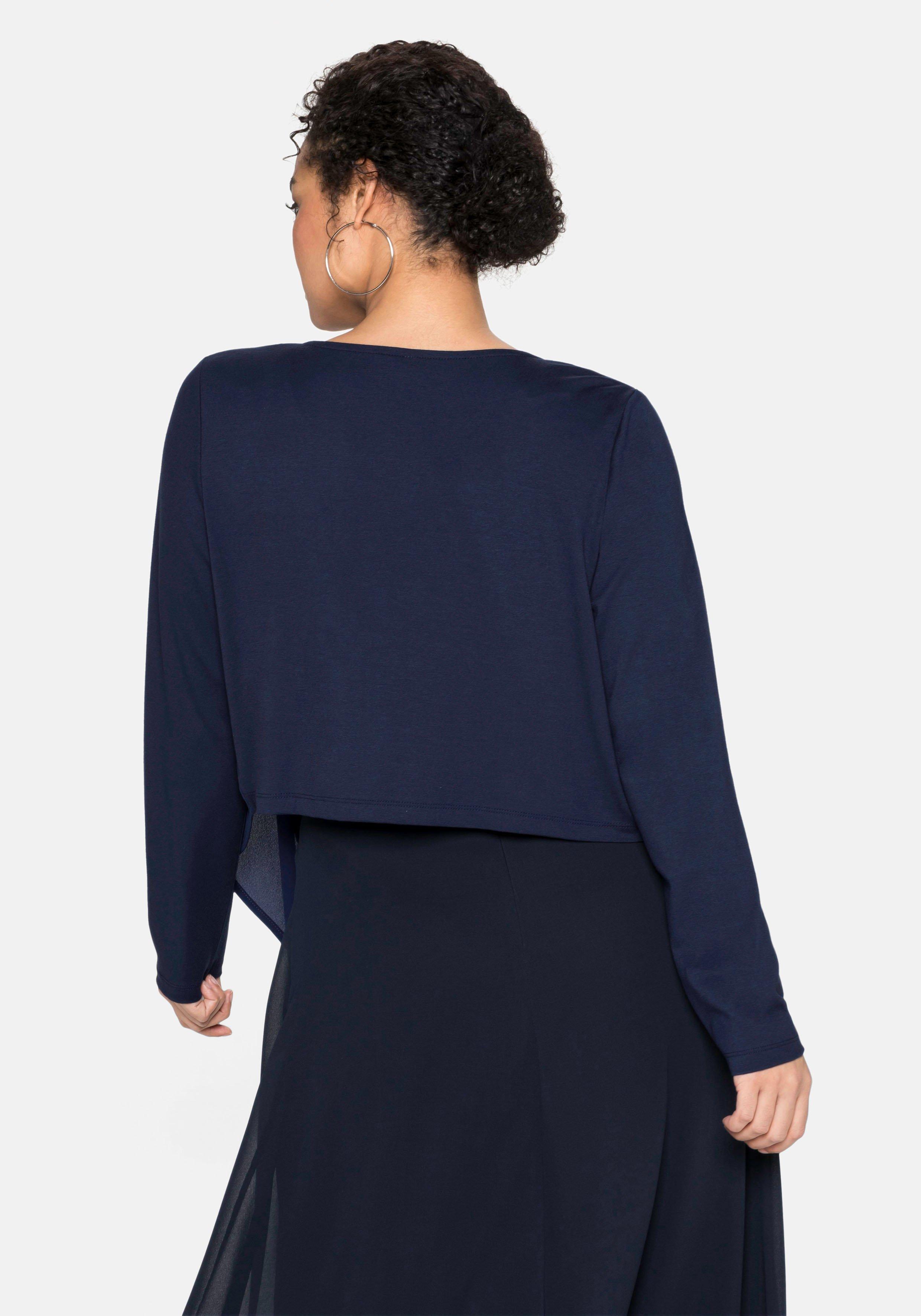 Bolero im Materialmix, mit Zipfelsaum