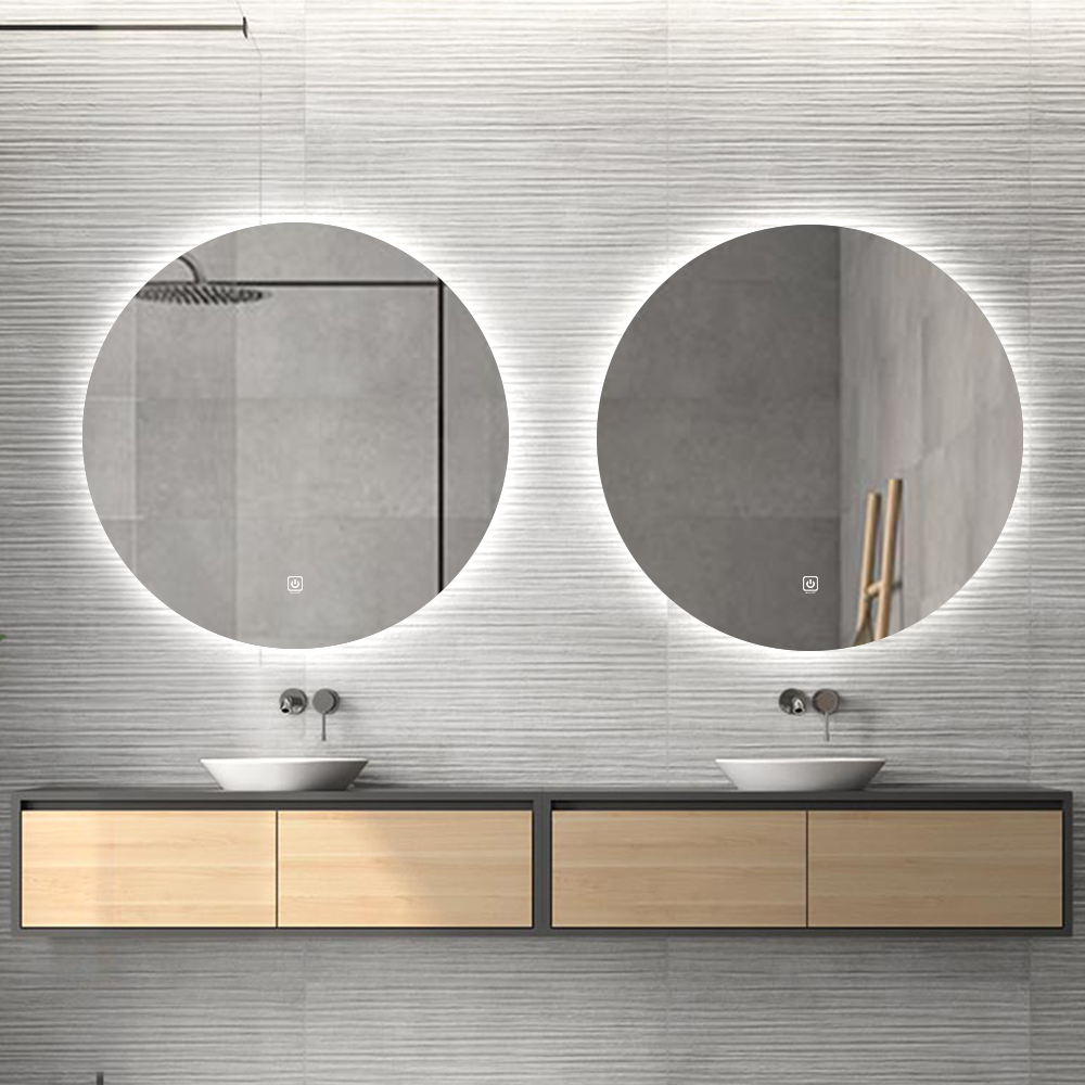 Set van 2 Saniclear Circle ronde spiegels met LED-verlichting 70cm incl. spiegelverwarming