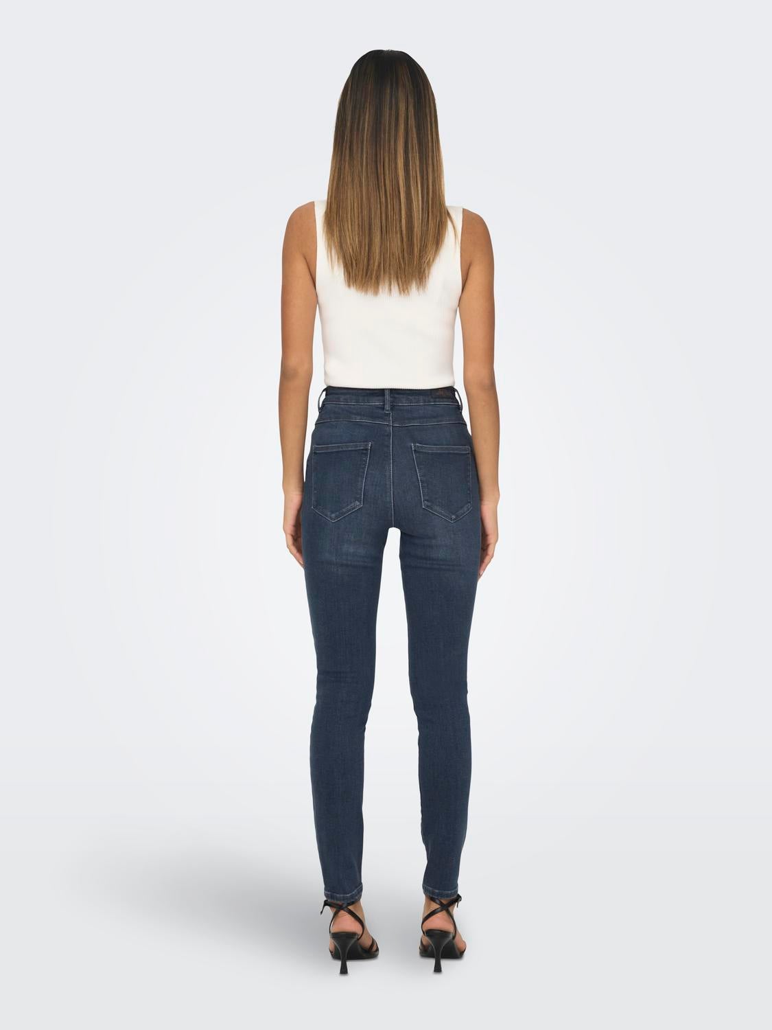 ONLMILA Hohe Taille Skinny Fit Jeans Blue Black Denim