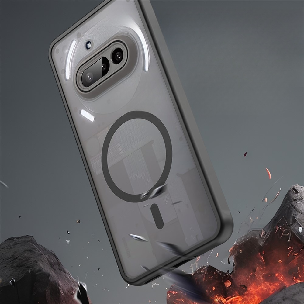 Nothing Phone (3a) Hybrid Hülle TPU Bumper Acryl Rückseite MagSafe-Modul - Schwarz / Transparent